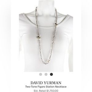 David Yurman two-toned Figaro station chain necklace
